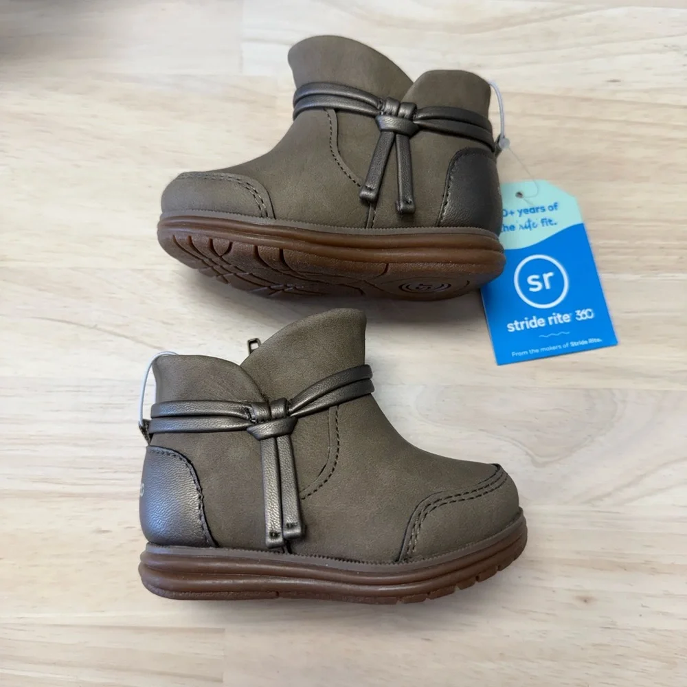 New! Stride Rite Shania taupe boots
